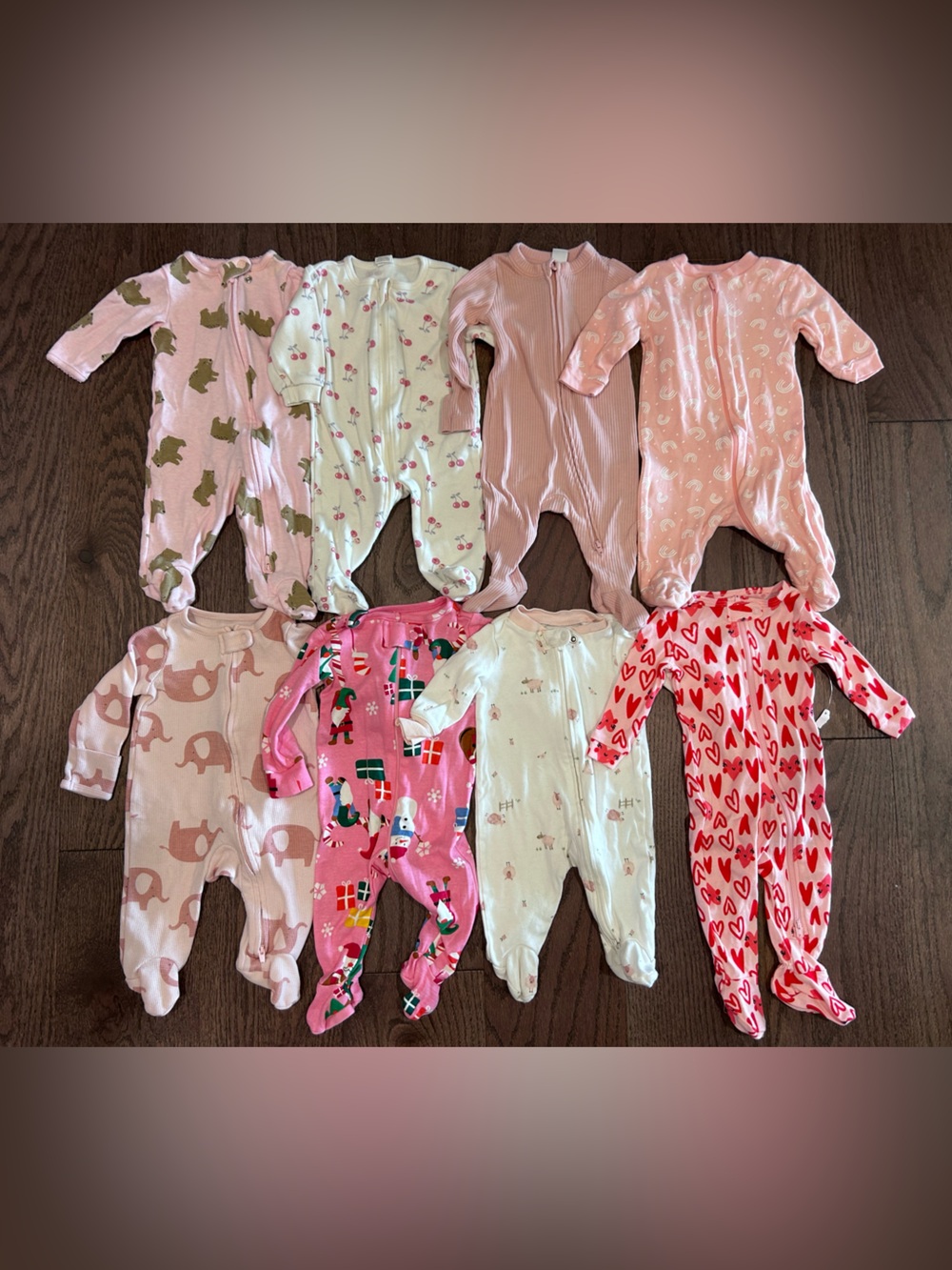 Lot of 8 Size 0-3 month/3 month Baby Girl's Sleepers